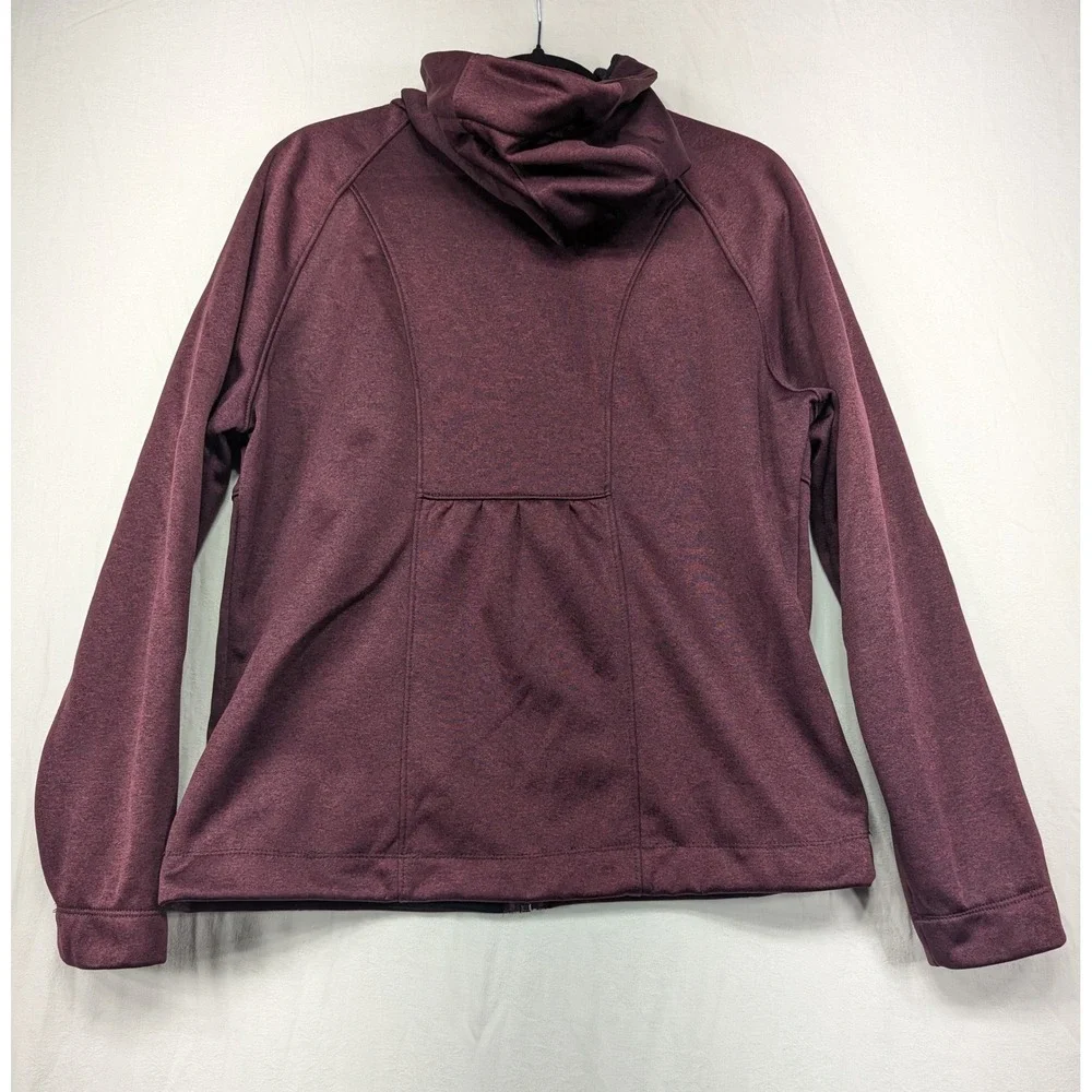 Glaciers Edge Womens M Burgundy Heathered Fleece‎ Lined Hooded Jacket Coat